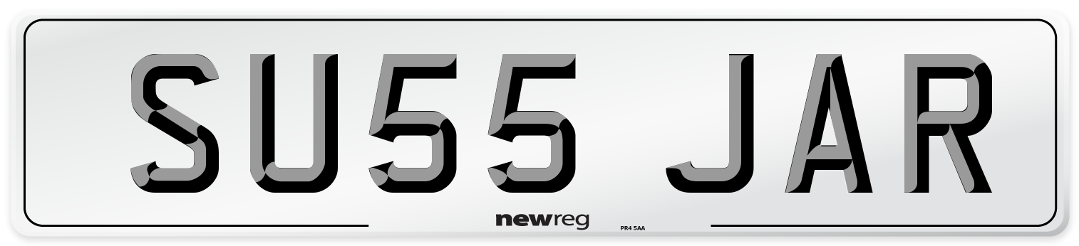 SU55 JAR Number Plate from New Reg
